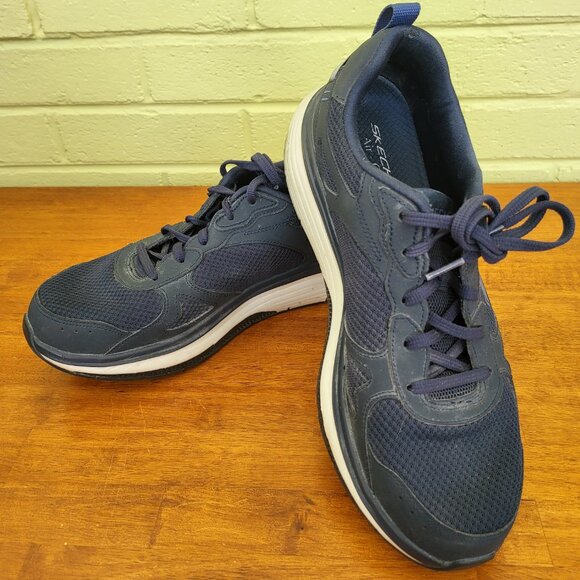 Skechers Go Walk Arch Fit Mens Sz 9.5 Shoes Lace Up Sneakers hyper burst BLUE T1 - Picture 12 of 12